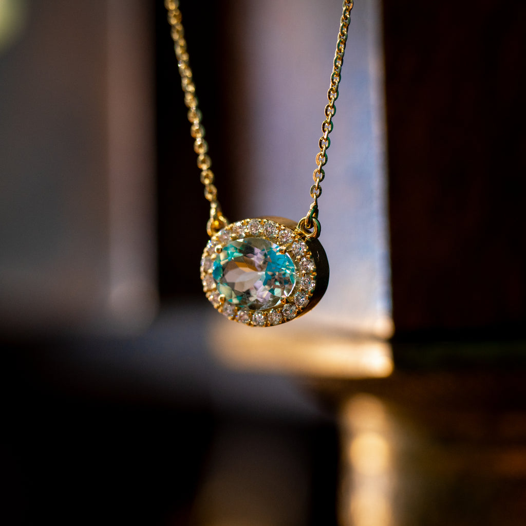 Collana Cielo Acquamarina Ovale