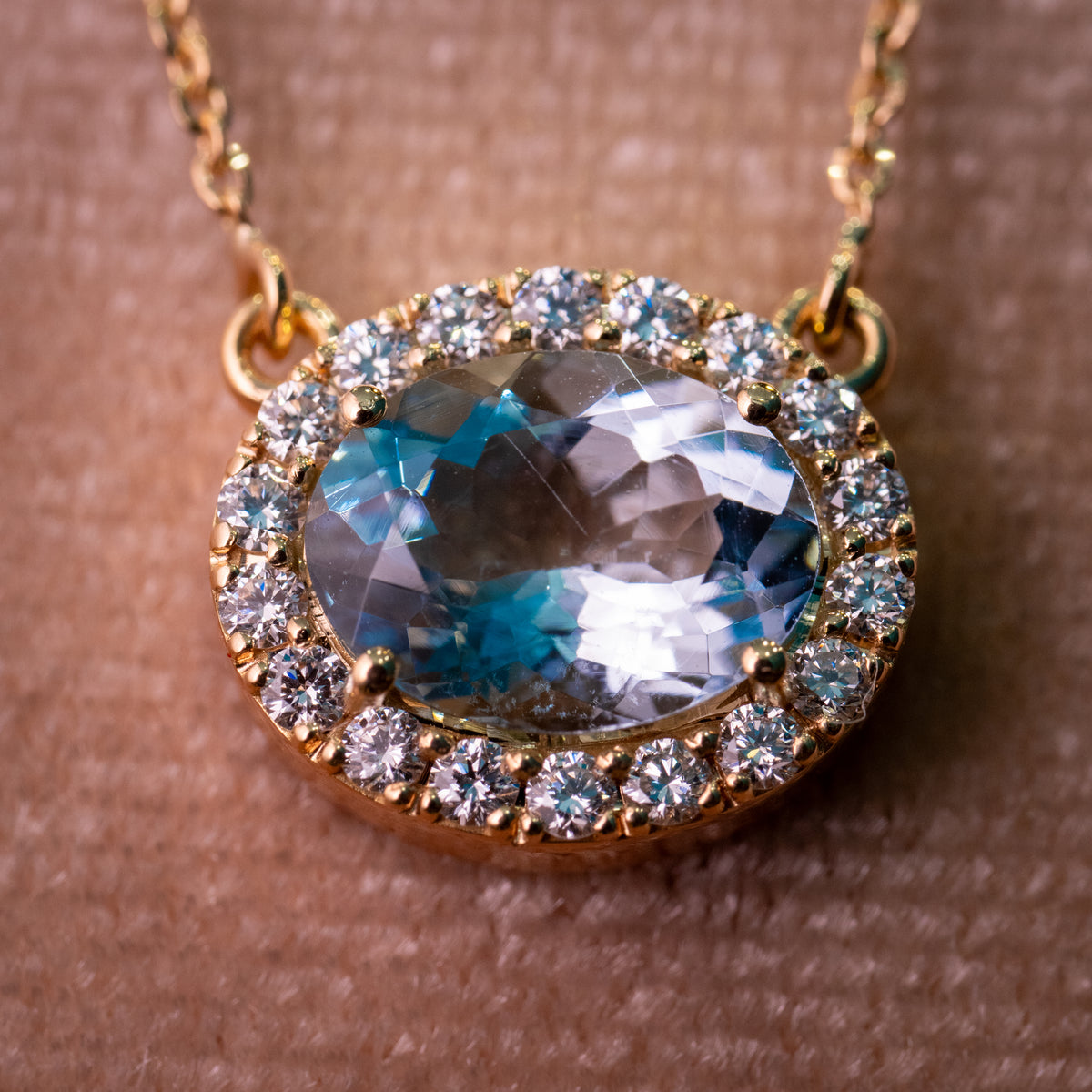Collana Cielo Acquamarina Ovale
