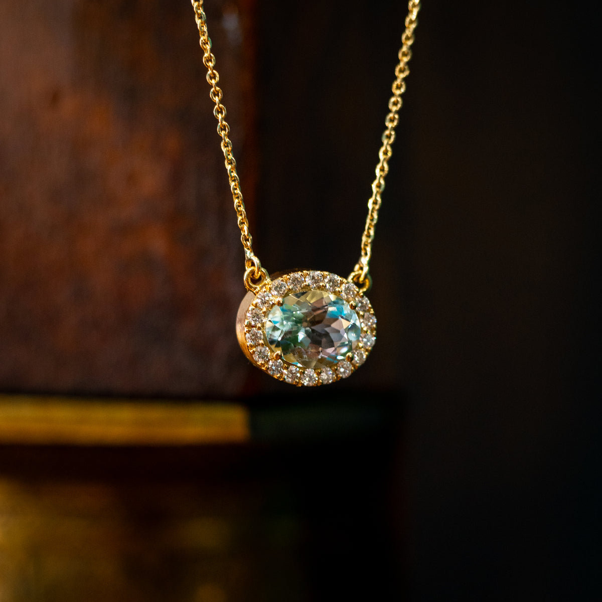 Collana Cielo Acquamarina Ovale