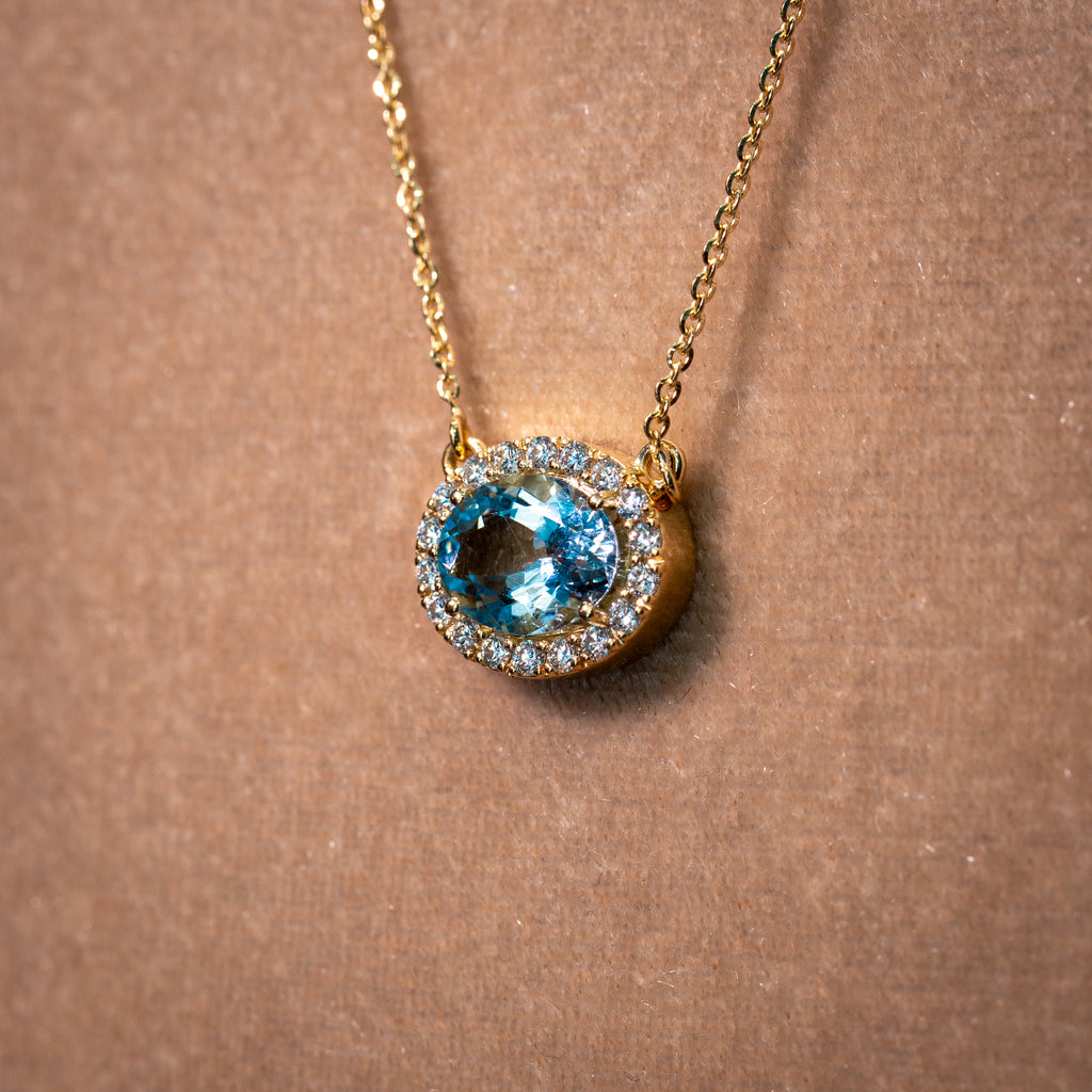 Collana Cielo Acquamarina Ovale