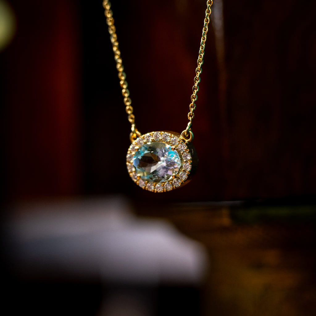 Collana Cielo Acquamarina Ovale