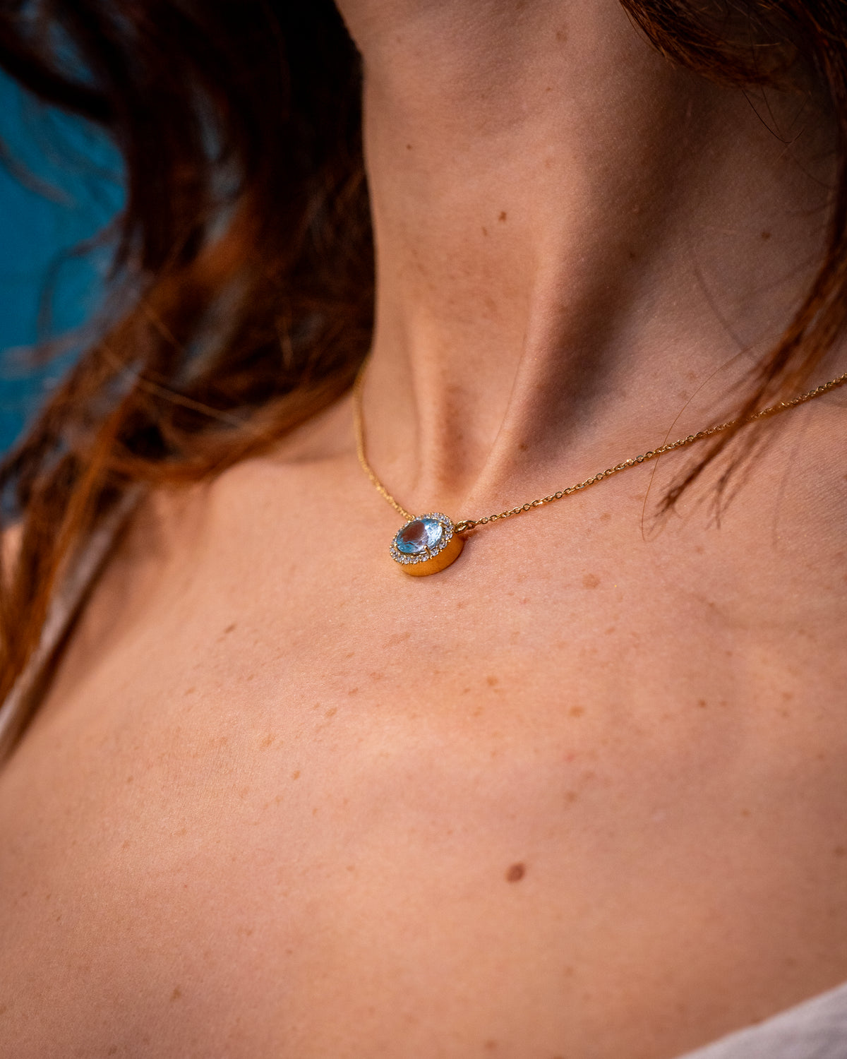 Collana Cielo Acquamarina Ovale
