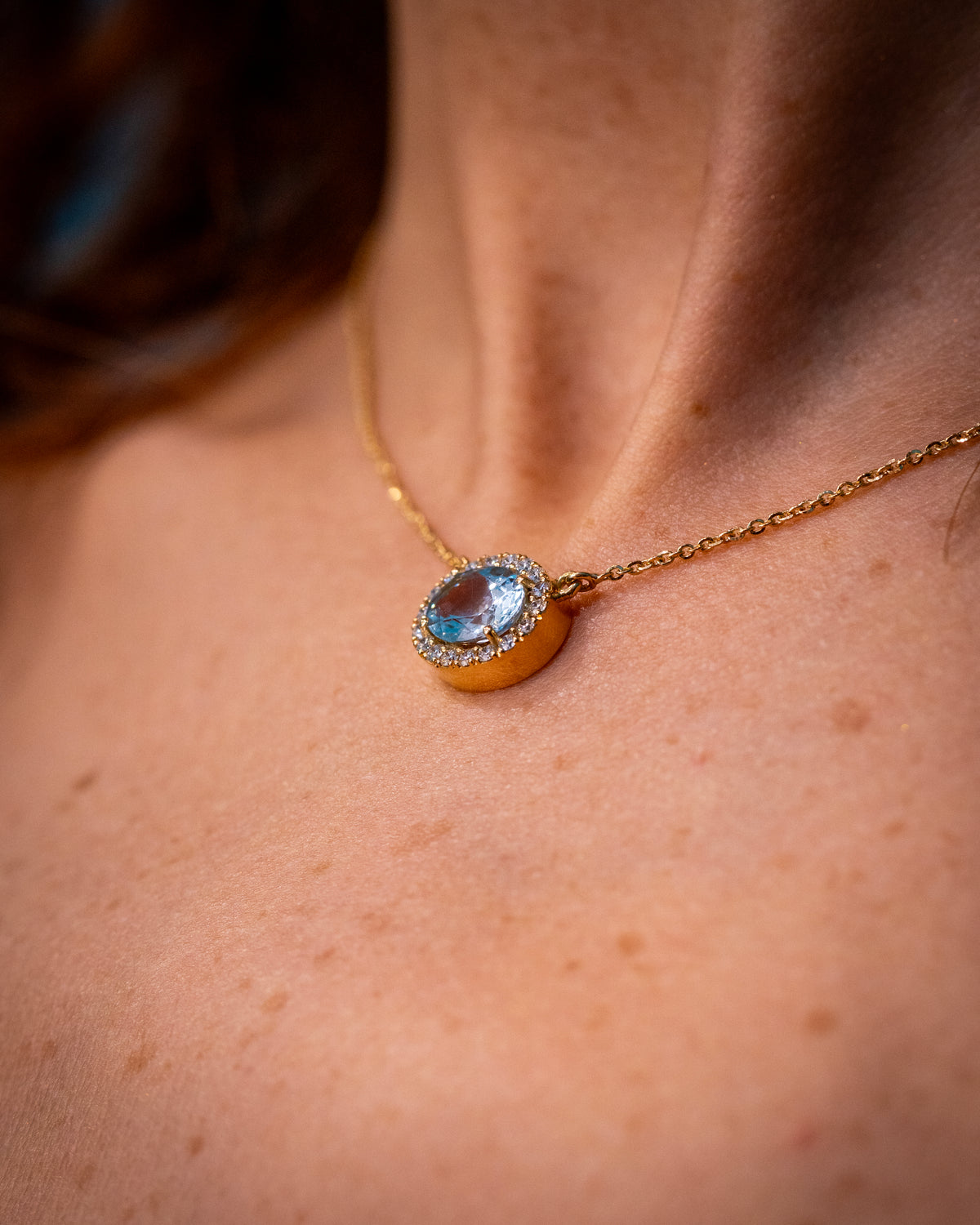 Collana Cielo Acquamarina Ovale