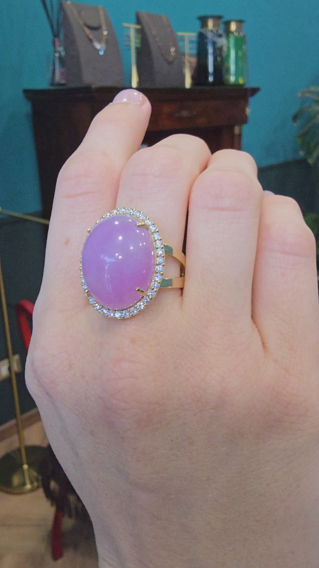 Anello Lavanda - Giada e Diamanti