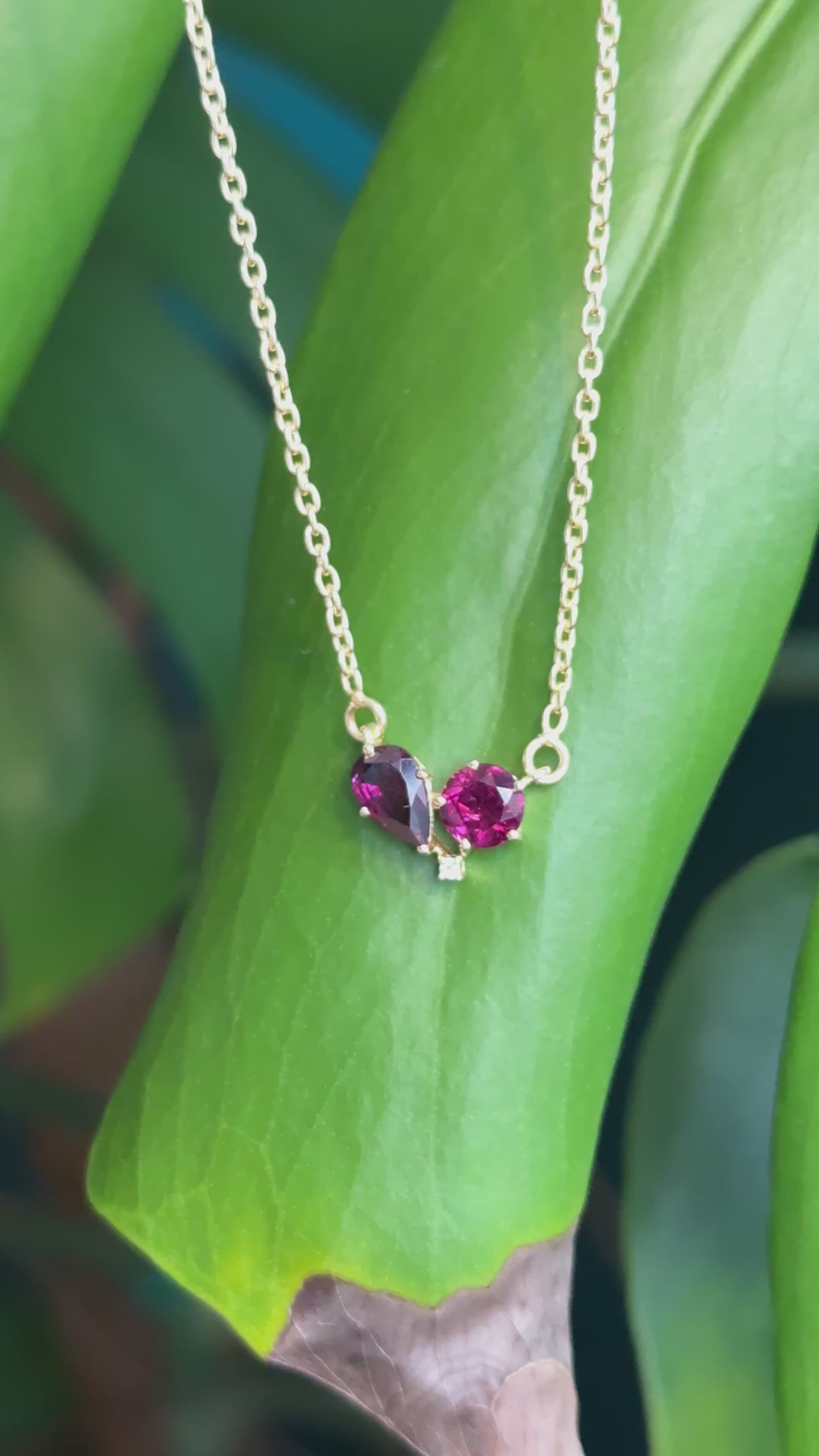 Collana Pendant Granato rodolite