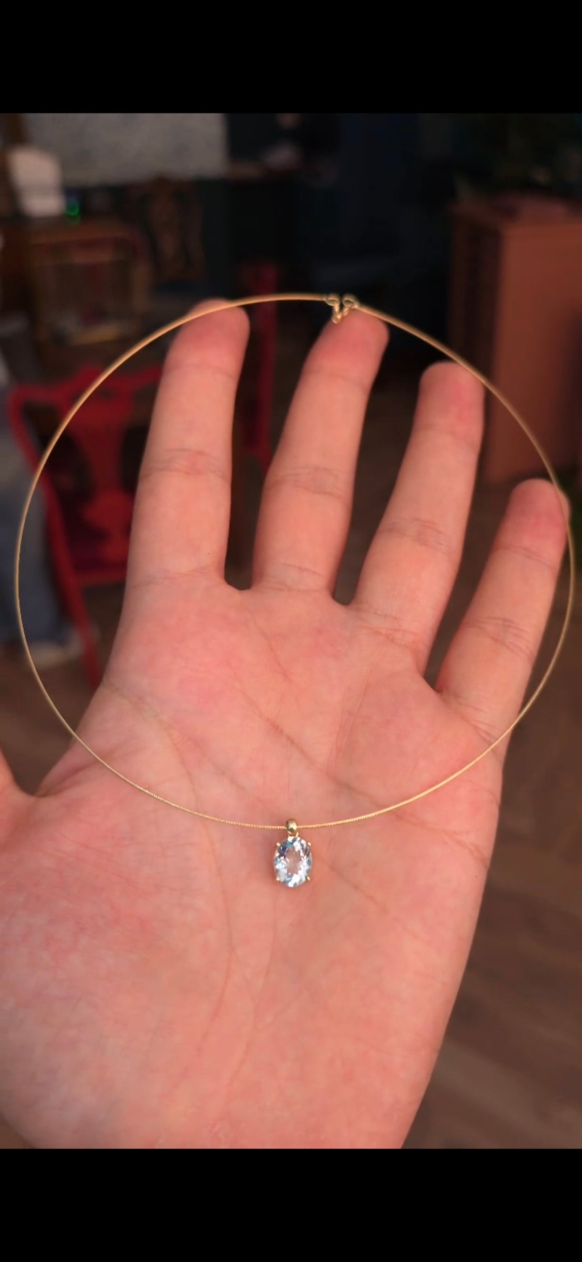 Collana “Goccia di Cielo” Acquamarina Naturale.